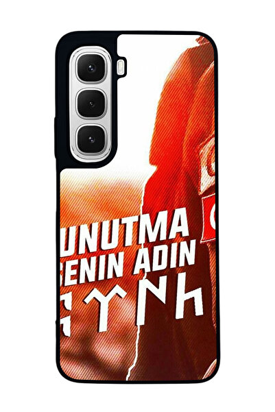 Aksel Kılıf متوافق مع هاتف INFINIX Hot 60i مطبوع ، أسود غير لامع، سيليكون ناع...