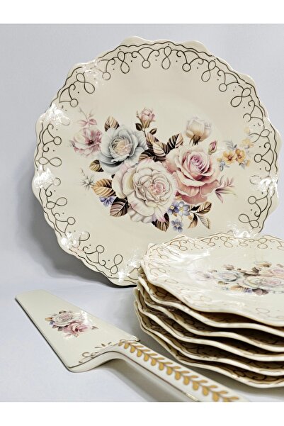 Casalina Set of dessert plates, cake palette, large plate vintage floral style