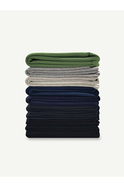 Yiğit Kumaş Fleece-Lined 3-Thread Fabric Set, 10 Pieces with Lengths Ranging from 80-90 cm