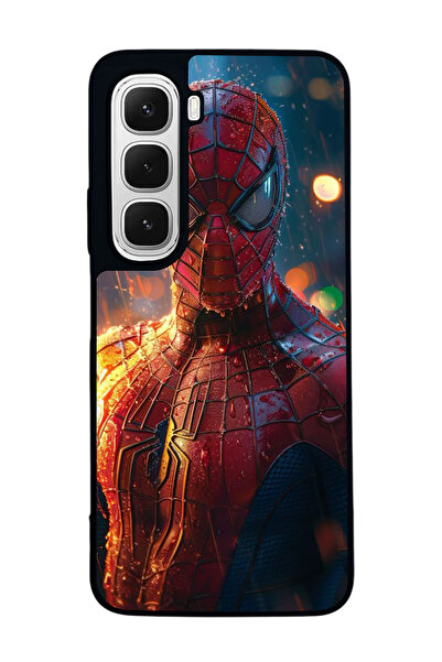 Aksel Kılıf متوافق مع هاتف INFINIX Hot 60 مطبوع ، أسود غير لامع، سيليكون ناعم...