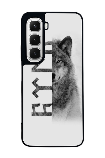 Aksel Kılıf متوافق مع هاتف INFINIX Hot 60i مطبوع ، أسود غير لامع، سيليكون ناع...