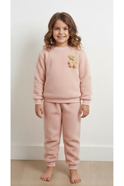 KOKOŞ BEBEK Girl's Suit with Plush Teddy Bear Detail - Age 2/9 - 31549