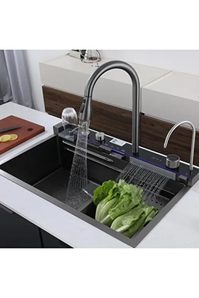 Genel Markalar Akıllı Şelale Mutfak Eviyesi Dijital Led Göstergeli Set