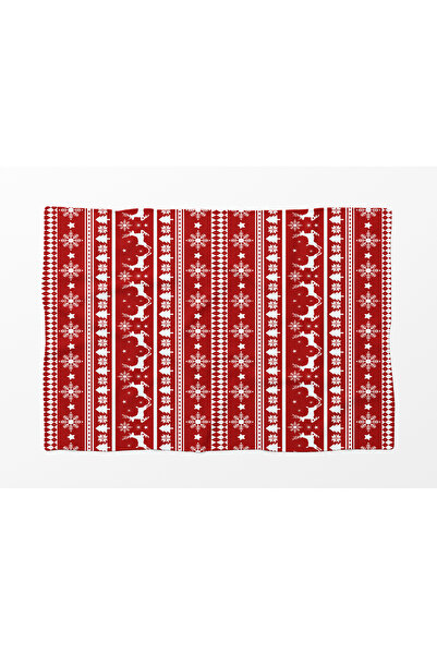 Erays Home New Year's Deer Patterned Themed 3D Printed Fleece Blanket Tv Blanket Merry Christmas