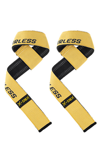 Dex Supports Weight Lifting Strap Barbell Strap Lifting Straps Pro Yellow 2-Pack
