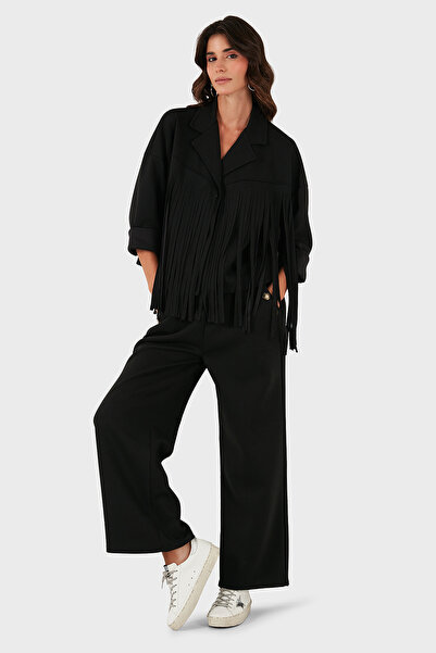 Via Dante Παντελόνι με ελαστική μέση και φαρδύ πόδι με λεπτομέρεια με κουμπιά PANTOLON 6888573