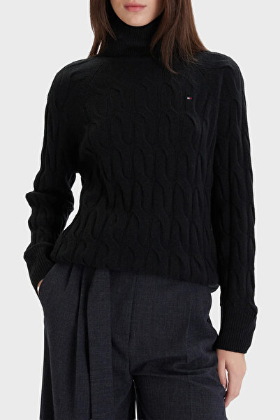 Tommy Hilfiger Örgülü Yünlü Relaxed Fit Balıkçı Yaka Kazak KAZAK WW0WW46791 BDS