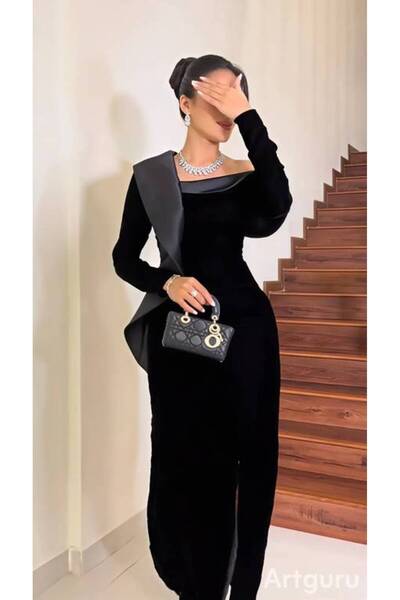 Narla black felt dress