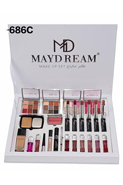 MAYDREAM طقم مكياج ماي دريم فاخر مكون من 24 قطعة لإطلالة ساحرة ومتكاملة الابيض