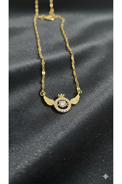 MEEB BİJUTERY قلادة من الزركون بحجر واحد على شكل جناح - قلادة من الفولاذ 316L...