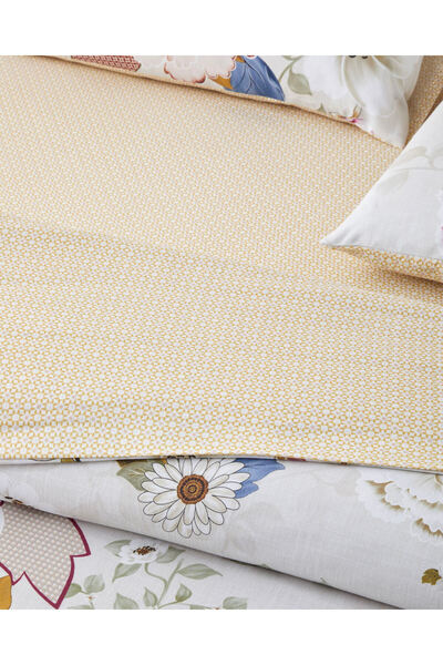 English Home Bloomora Digital Printed Easy-Iron Single Duvet Cover Set 160X220 cm Beige-Yellow