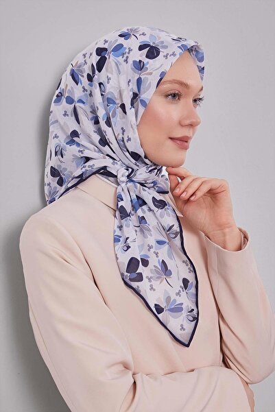 Levidor Μαλακό κασκόλ με μοτίβο λουλουδιών σε μπλε ναυτικό