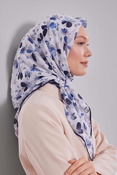 Levidor Μαλακό κασκόλ με μοτίβο λουλουδιών σε μπλε ναυτικό