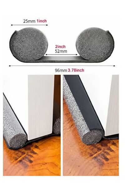 Generic 1Pc Door Bottom Sealing Strip Guard 95cm Draft Stopper Foam Weatherstrip Wind Dust Blocker (Black)