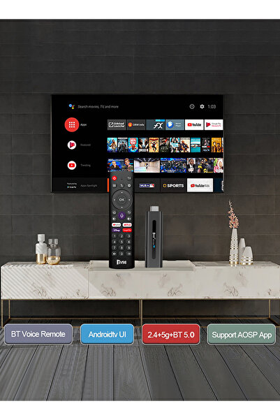 TV98 Android 14 8K TV Stick with Remote Control , Set Top TV Box(8GB + 128GB)