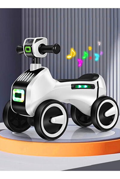 Generic Ride-on toy suitable for children aged 1-3, four-wheel balance bike with sound and light effects