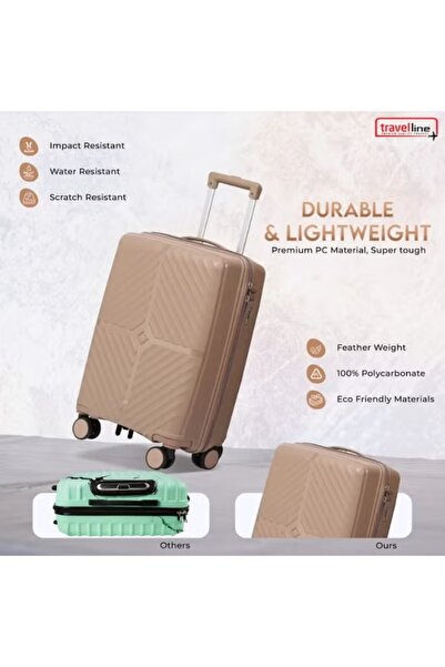 TRAVEL LİNE 3-Piece Hardside Luggage Set - Lightweight Polypropylene Suitcases with 8 Spinner Wheels & TSA Lock
