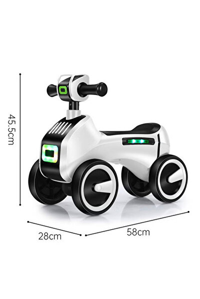 Generic Ride-on toy suitable for children aged 1-3, four-wheel balance bike with sound and light effects