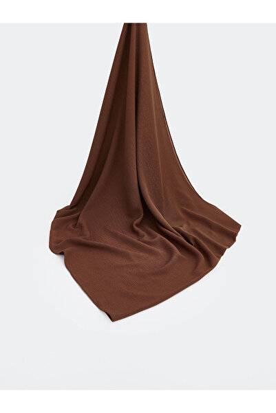 LC Waikiki Lcw Modest Brown Voile Plain Women's Shawl with Nevavm Difference