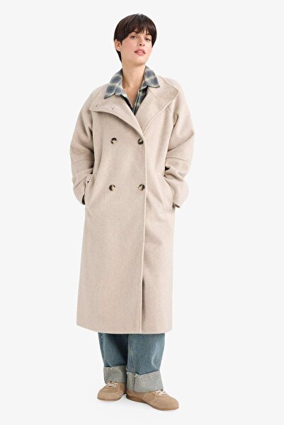DeFacto Relax Fit Buttoned Long Cashmere Coat F5547Ax25Wn
