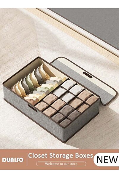 DOMEET 3 in 1 Fabric Closet Storage Organizer Set Foldable Clothes Boxes Large Capacity Wardrobe Stackable