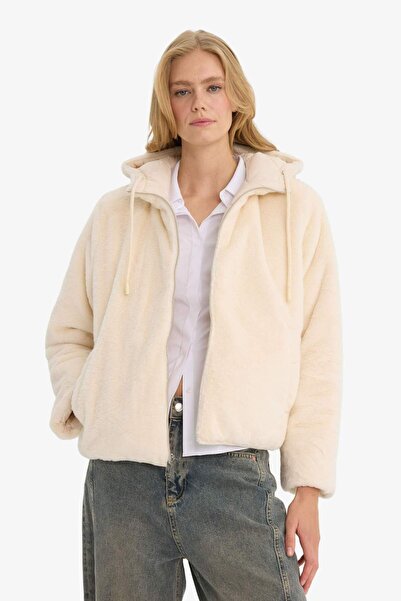 DeFacto Waterproof Regular Fit Hooded Faux Fur Lined Coat F2145Ax25Wn