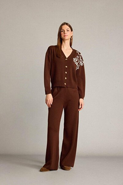 DeFacto Oversized Wide Pattern Embroidered Buttoned Cardigan G6305Ax25Wn