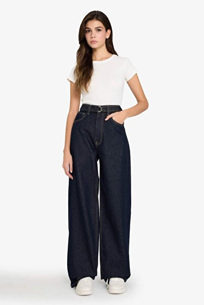 DeFacto Straight Wide High Waist Long Jean Pants G3462Ax25Wn