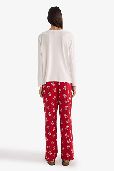 DeFacto New Year's Themed Regular Fit Long Sleeve Top Long Bottom-Fall in Love G0233Ax25Wn