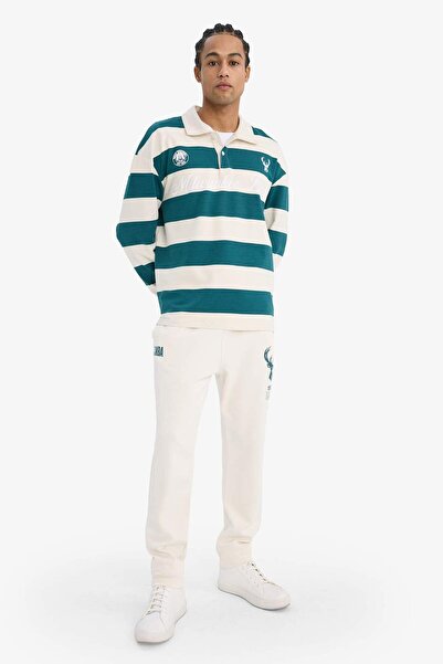 DeFacto Defactofit Nba Milwaukee Bucks Standard Fit Pocketed Stretch Band Leg Jogger Sweatpants E8980Ax25Au