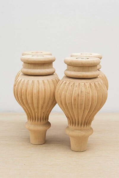 atmaca store 4 Wooden Turned Chair Legs