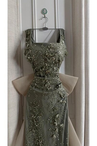 FAKHM AL SAWAR Luxurious olive-patterned dress