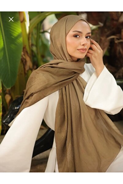 MİNELEŞARP34 Mineleşarp Gradient Color Transition Bamboo Shawl Khaki Color