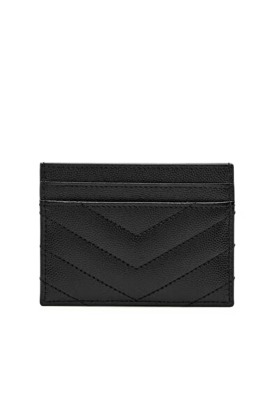YVESARI SAINT LAURENT Logo Leather Card Holder