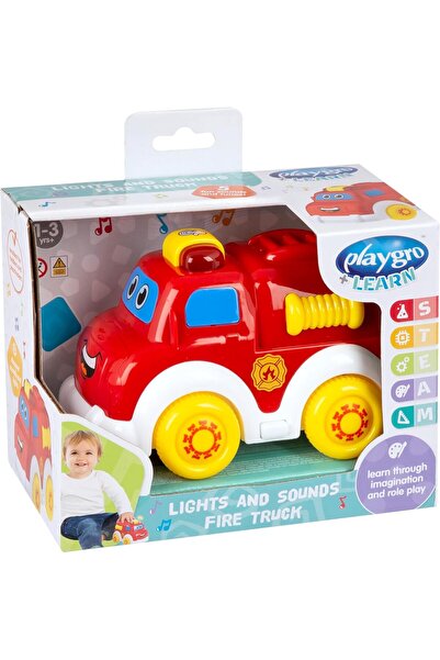 Playgro Lights & Sounds Fire Truck – Baby Toy for Development and Sensory Play, 0+ Months
