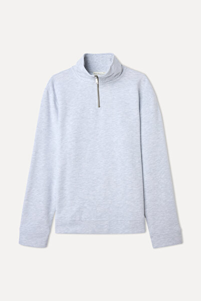Mudo Zippered Lapel Neck Sweatshirt