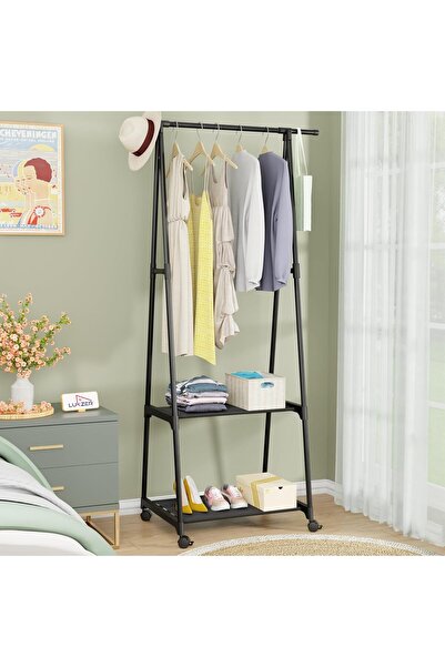 Miskat Trading رف ملابس معدني متعدد الأغراض على شكل حرف A مع رفين سفليين (AS-...