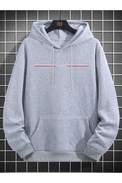 RASCHA Hanorac supradimensionat unisex, gri, imprimat Paris