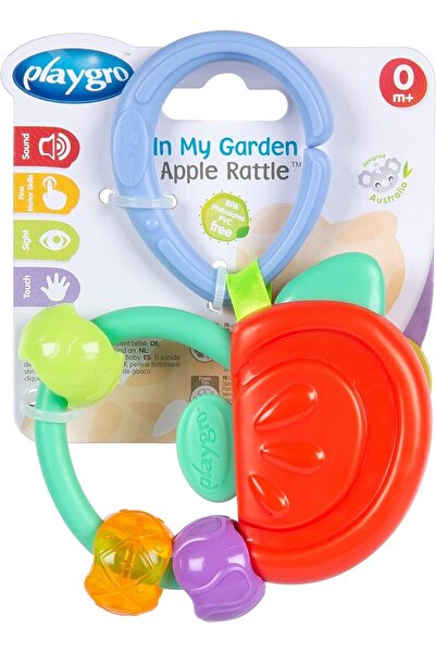 Playgro In My Garden Apple Rattle (PG4088217) - Sensory Baby Toy, 0+ Months