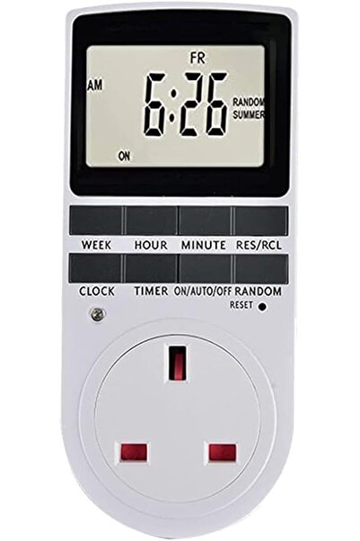 Arabest SCIENISH ABS White 12/24 Hour 230V LCD Digital Electronic Plug-in Programmable Timer Switch Socket