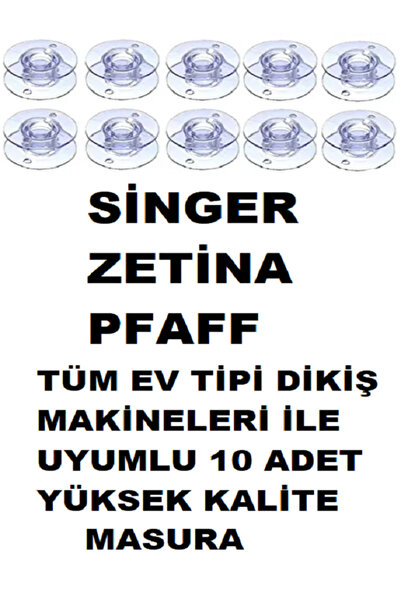 Swart SİNGER ZETİNA PFAFF JANOME BROTHER YÜKSEK KALİTE 10 ADET MASURA