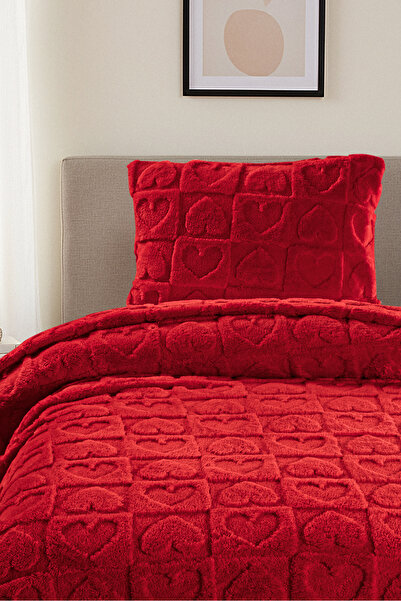 Noctiluca Amora Heart Pattern Wellsoft Single Blanket 180X230 + Pillowcase Soft Bedspread