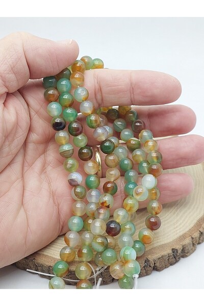 Yasamtohumu Mărgele din piatră de agat de 8 mm – Material pentru realizarea d...