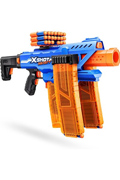 X-Shot Insanity Motorised Clip Gun with 3 Magazines and 72 Darts