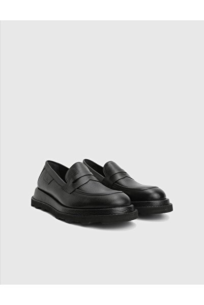 İLVİ Leyn Genuine Leather Black Men's Loafer Shoes