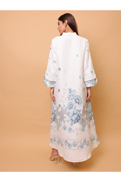 IKKXA Beautiful Design Printed Jalabiya Floral Details