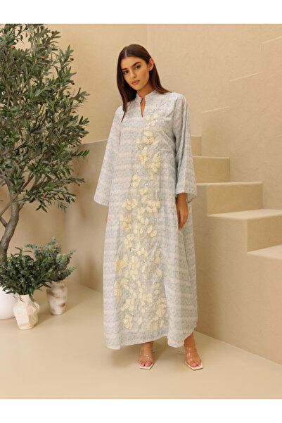 IKKXA Printed 2 Color Gold Sequin Jalabiya