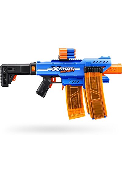 X-Shot Insanity Motorised Clip Gun with 3 Magazines and 72 Darts