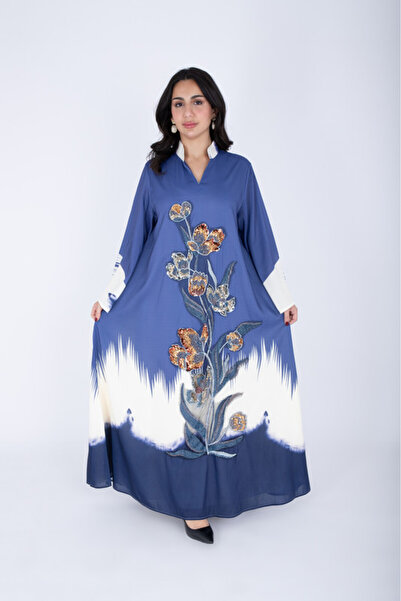 IKKXA Ombre Colors Floral Beaded Embroidery