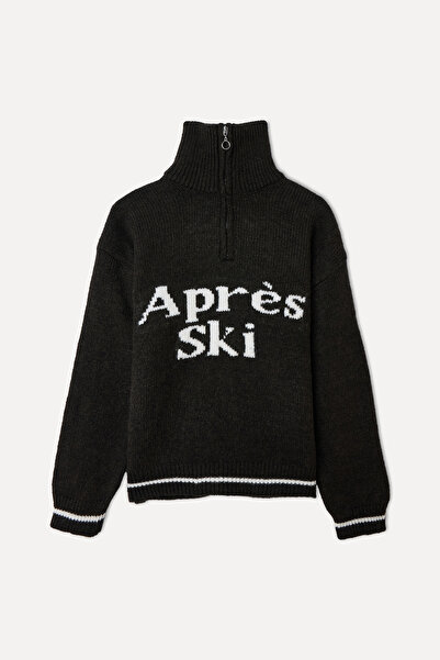 Mudo Loose Fit Zip-Up Stand-Up Collar Sweatshirt